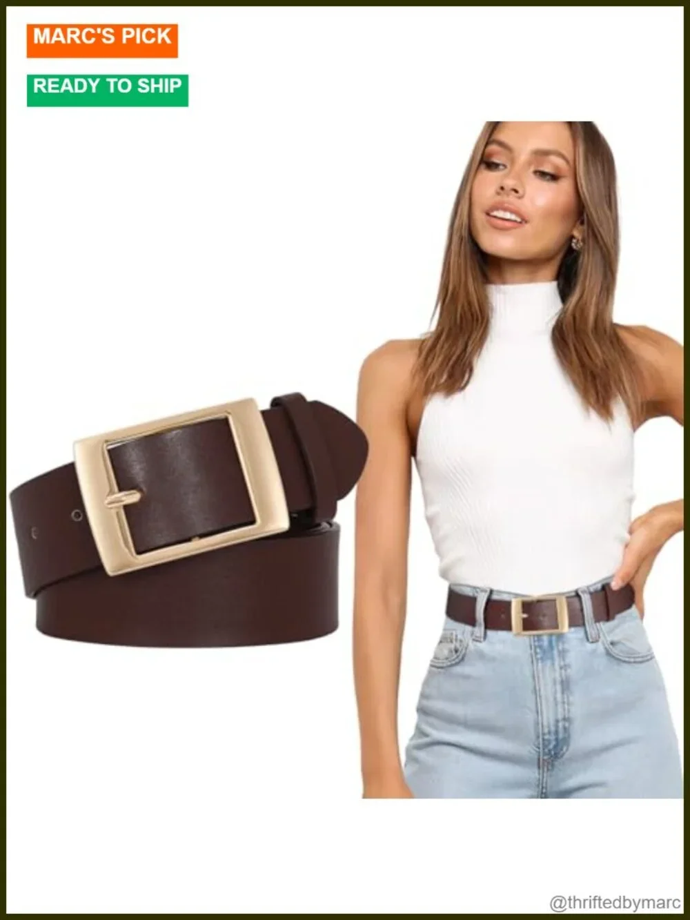 Wide Waist Belt with Pin Buckle 1.5